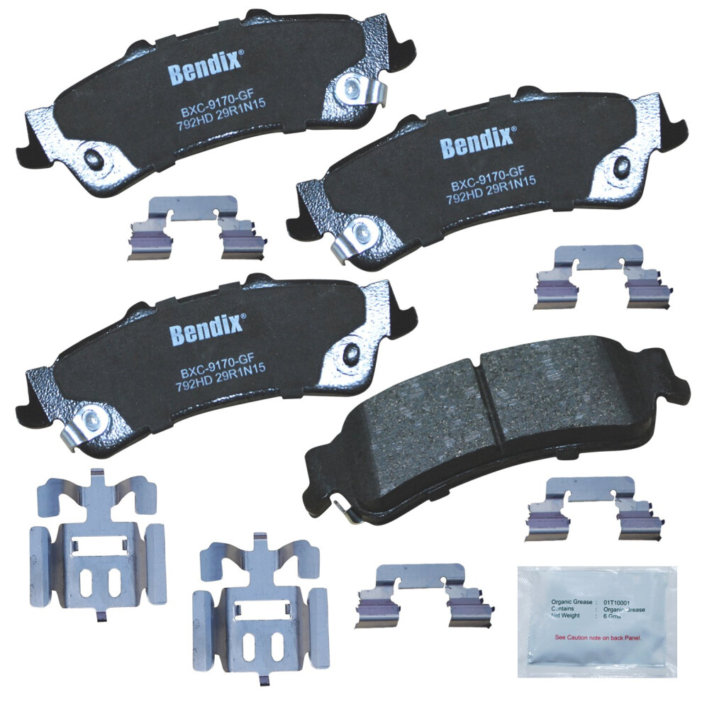 Plaquettes de frein arrière en céramique Bendix Priority1 CFC792HD pour certains modèles Cadillac DeVille DTS Chevrolet Astro Silverado 1500 1500