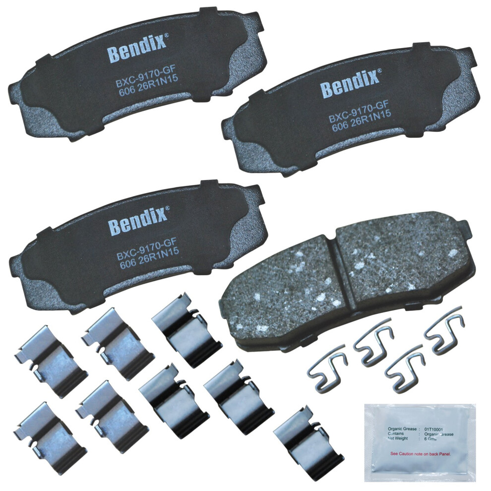 Bendix Priority1 Cfc606 Ceramic Rear Brake Pads For Select Models Lexus Gx460 Gx470 Lx450 Mitsubishi Montero Montero Sport Toyota 4Runner Fj Cru 887243212687