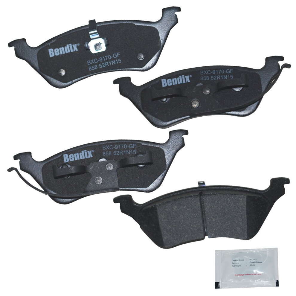 Bendix Priority1 Cfc858 Ceramic Rear Brake Pads For Chrysler Town & Country 2007-2001 Voyager 2008-2001 Dodge Caravan 2007-2001 Grand Caravan 2007- 887243240253