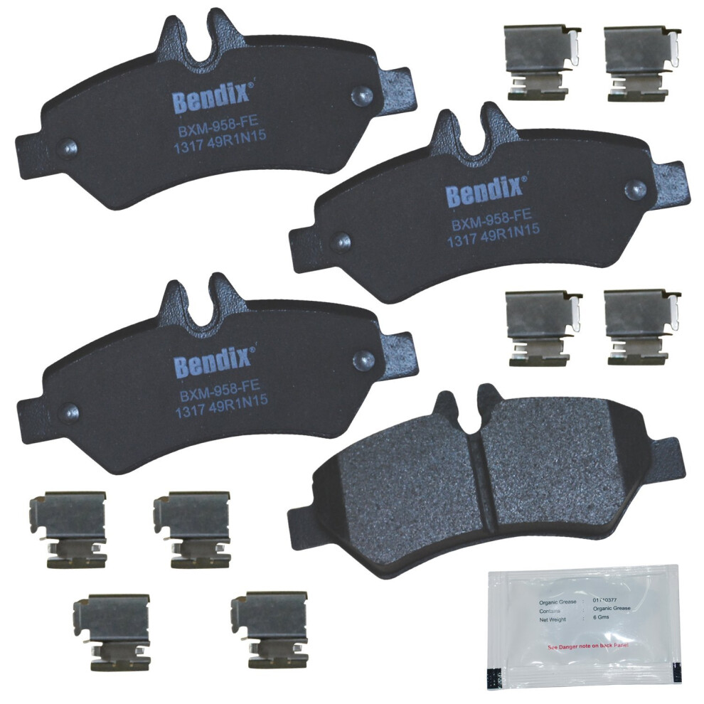 Bendix Priority1 Cfm1317 Semi-Metallic Rear Brake Pads For Select Models Dodge Sprinter 2500 Freightliner 3500 Mercedes-Benz Sprinter V250 Volkswa 887243240673
