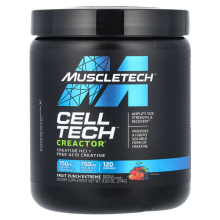 MuscleTech, Cell Tech CREACTOR, Créatine HCl + Créatine Acide Libre, Punch aux Fruits Extrême, 9,51 oz (269 g)