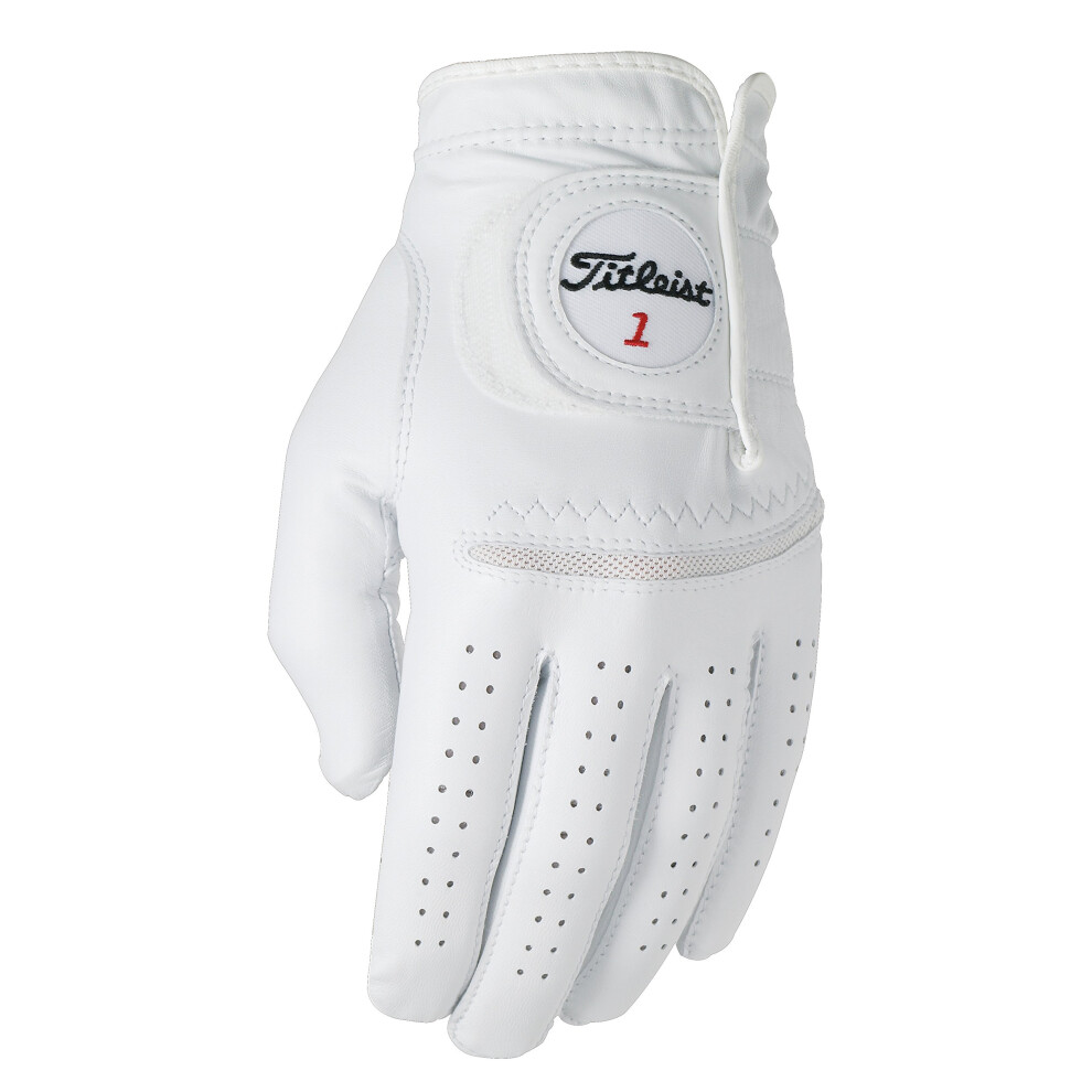 Titleist Perma Soft Golf Glove Mens Cadet LH Pearl Whitex Large Worn On Left Hand