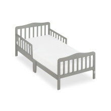 Dream On Me Classic Design Toddler Bed In Cool Grey Greenguard Gold And JPMA Certified Low To Floor Design Two Side Safety rails Non-Toxic Finishe