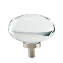 Amerock | Skpsknopp | Klar/Satin Nickel | 1-3/4 tum (44 mm) Lngd | Glacio | 1 frpackning | Ldknapp | Hrdvara fr skp