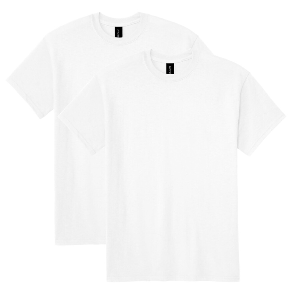 Gildan Unisex Adult Dryblend T-shirt Style G8000 Multipack White 2-pack Medium US