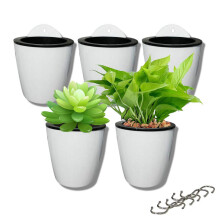 5 Pack Luie Bloempotten Water Hangplanten Pot/Zelfwater gevende Plantenbak Vetplanten en Kleine Bloempotten Plantenpotten Binnen Buiten Muur Hang Blo