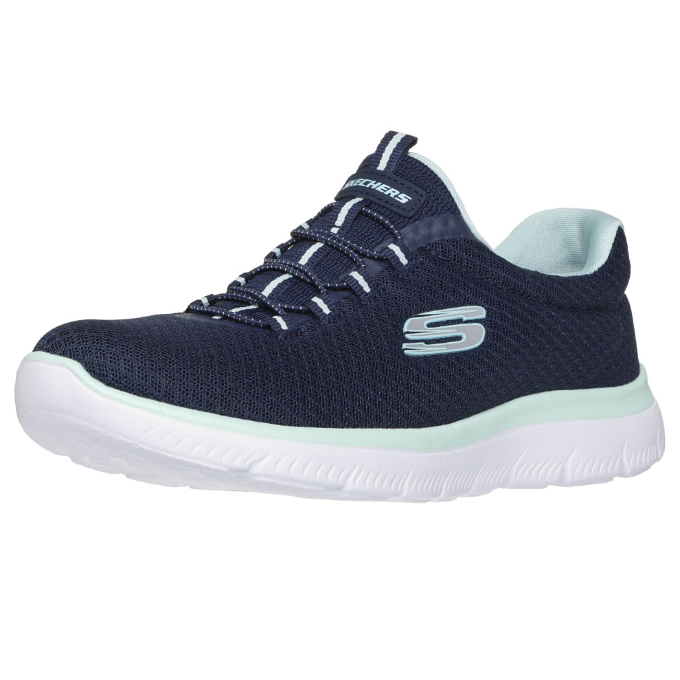 Skechers Sport Women's Summits Sneaker Navy Aqua 9 W US