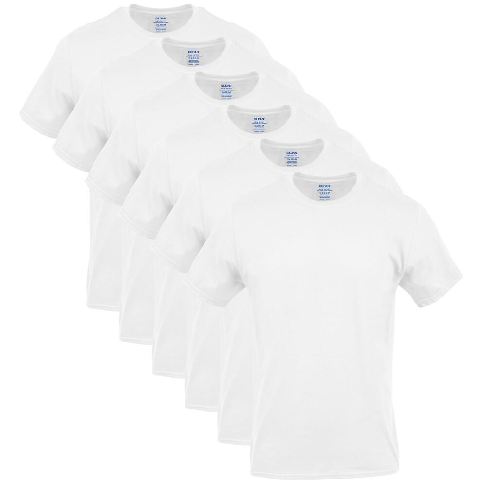 Gildan Men's Crew T-Shirts Multipack Style G1100 White 6-Pack Large