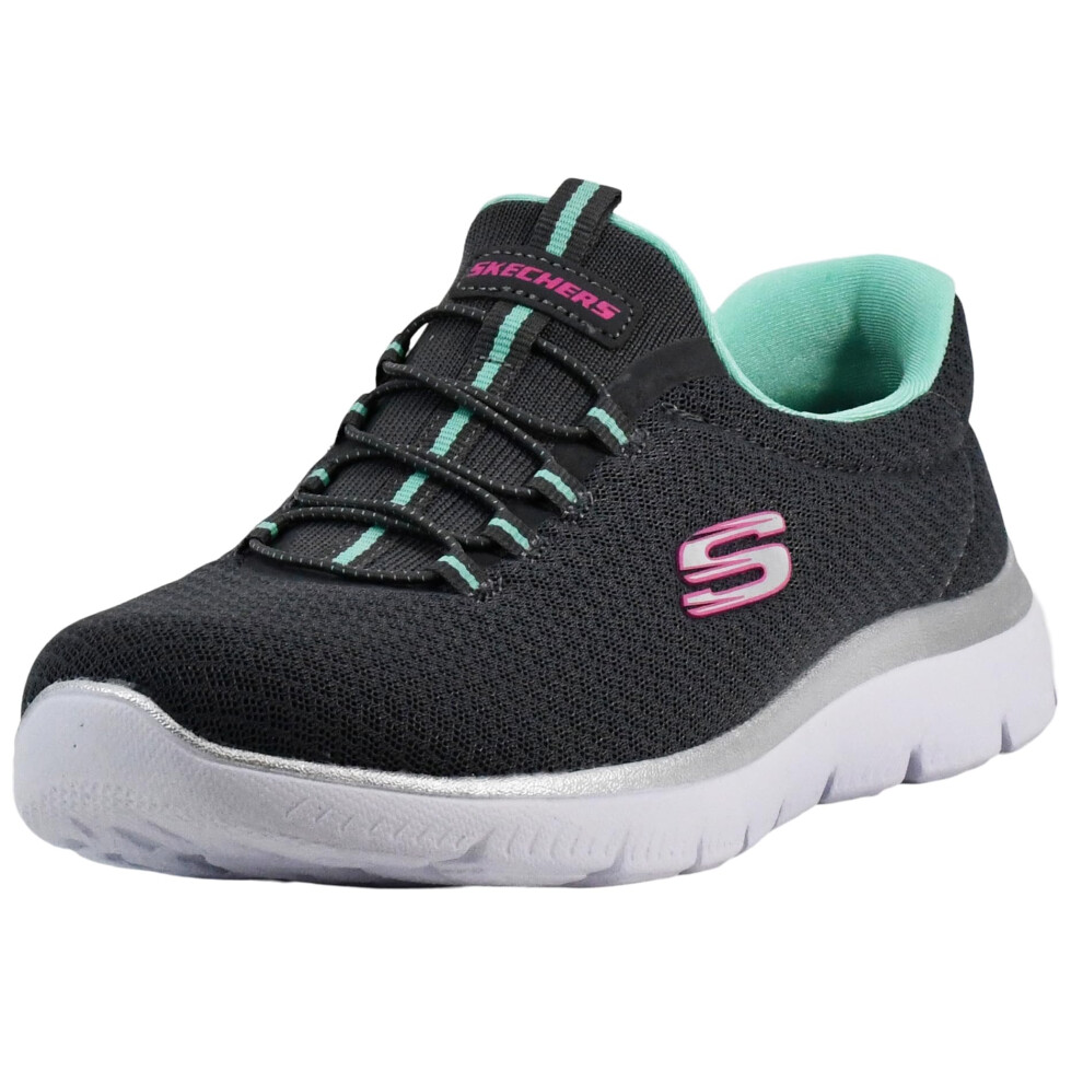 Skechers Women's Summits Sneaker Charcoal/Green 10 W US