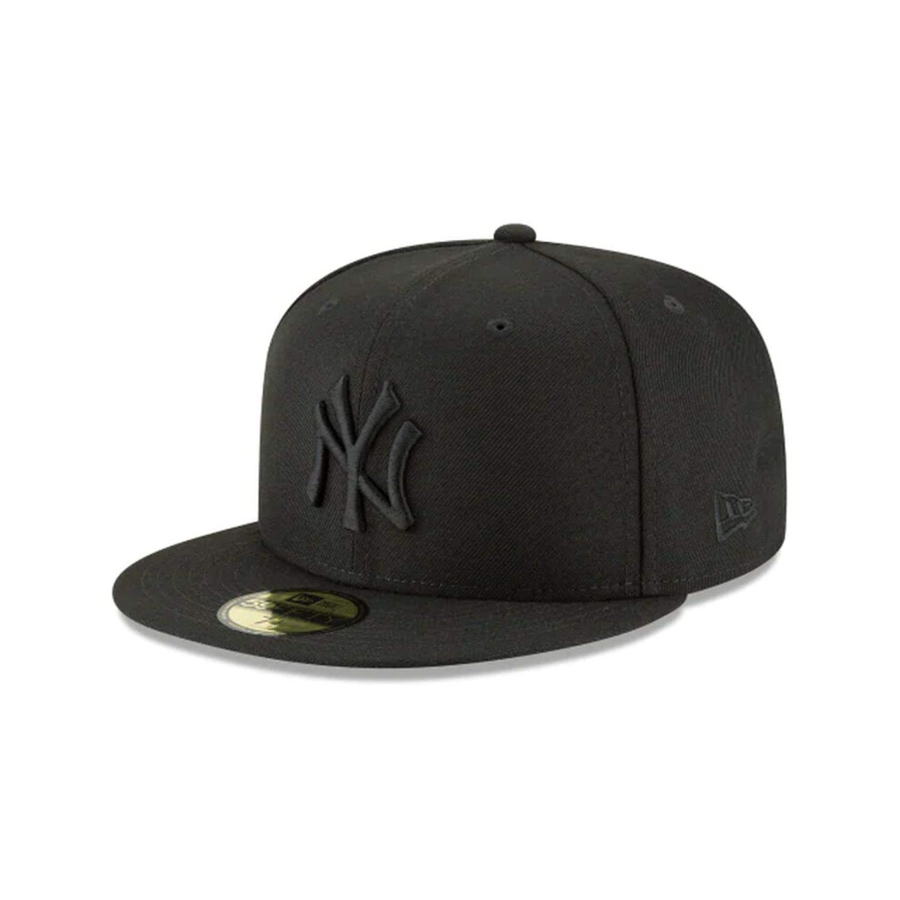 New Era 59Fifty Hat MLB Basic New York Yankees Black/Black Fitted Baseball Cap 7 1/4