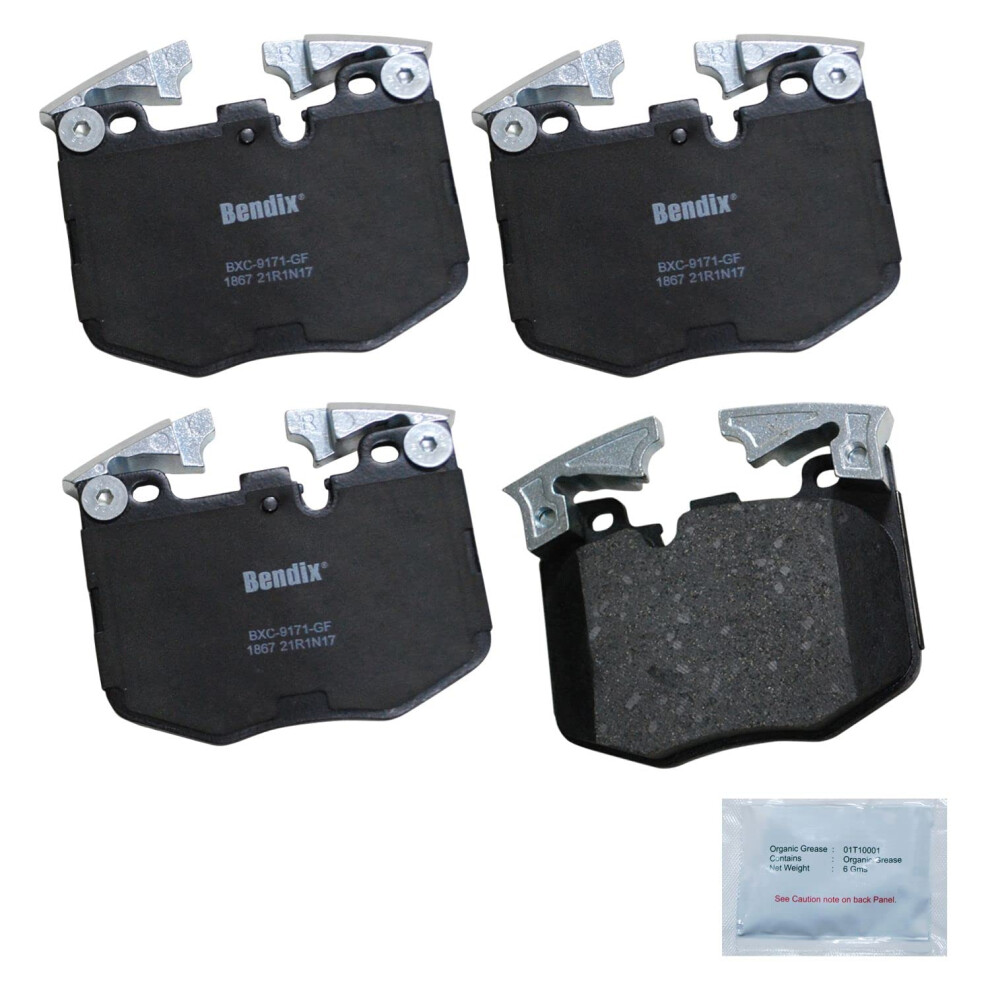 Plaquettes de frein avant en céramique Bendix Priority1 CFC1867 pour certains modèles BMW 230i 330e 330i 430i Gran Coupé 530e 530i 540d 540i 640i