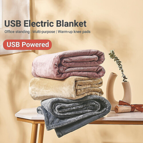 (Yellow) Heated Blanket Thickened Usb Charging Large Heating Range Safe Using Firm Hem Heating Blanket For Sofa 1