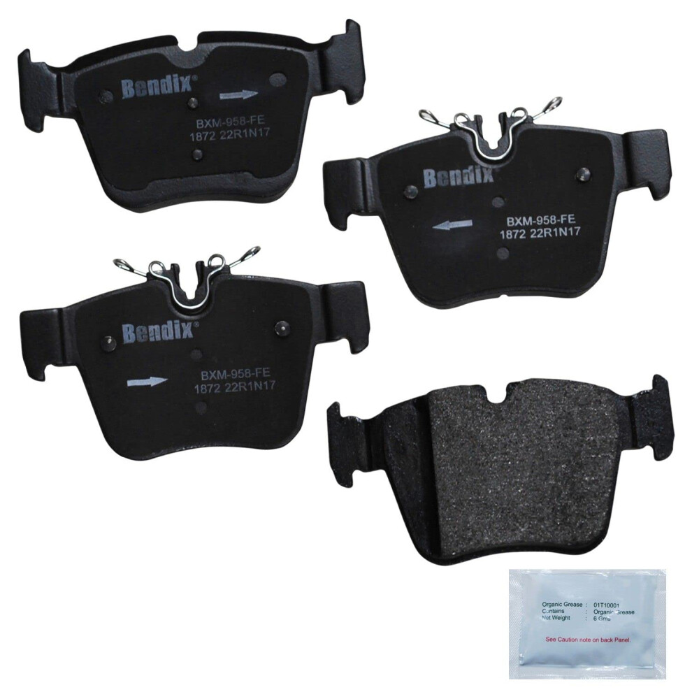 Bendix Priority1 Cfm1872 Semi-Metallic Rear Brake Pads For Mercedes-Benz C43 Amg 2023-2017 C450 Amg 2016 Glc43 Amg 2023-2017 Glc250 2018-2017 Glc3 887243300285