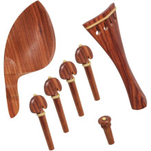 4/4 Violin Kit Full Size Violin Accessories Rosewood Violin Peg Tailpiece Chin Rest End Pin (4/4) Violin Parts