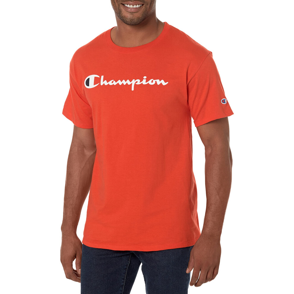 Champion Mens Classic T-shirt Script Logo T Shirt Spicy Orange-y07718 XX-Large US