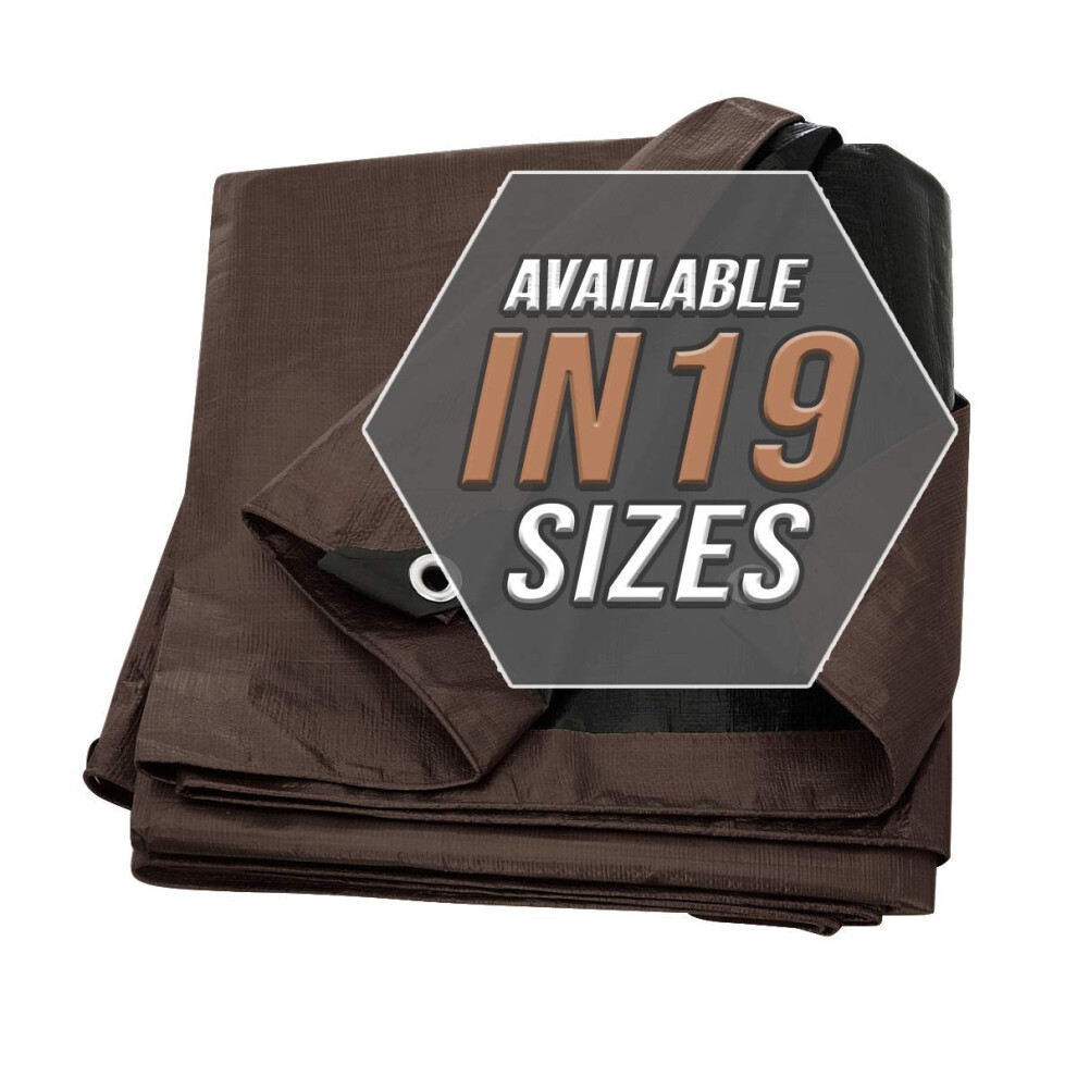 Bâche de protection marron/noire, lot de 2, robuste, 15 x 20 cm, matériau épais et imperméable, idéale pour les bâches, les auvents, les tentes,