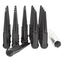 Accesorii pentru ro?i Piese 20 PC-uri M14 x 1,5 14 x 1,5 Spike Spike Spline Solid Metal 4,40 """" Lug Lug Nuts Black Camion Spline se potrive?te 19