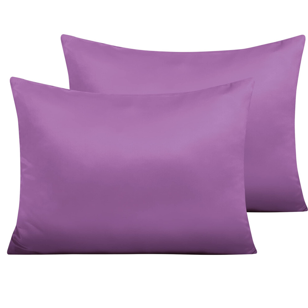 Taies d'oreiller en satin de soie à fermeture éclair NTBAY pour tout-petits - Lot de 2 taies d'oreiller à fermeture éclair dissimulée 13x18 - Hou
