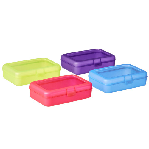 Amazon Amazon Basics Plastic Pencil Box  Pack of 4  Multi  Solid 2