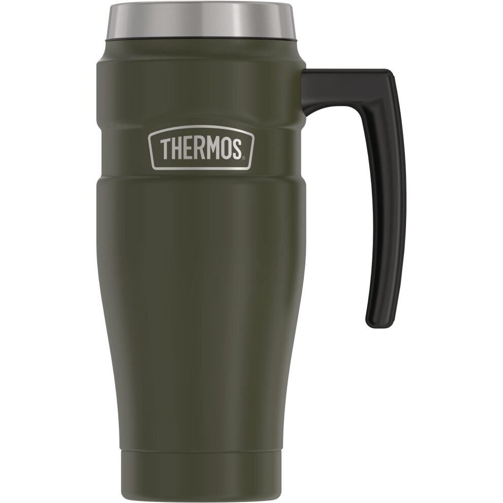 THERMOS Stainless King Vacuum-Insulated Travel Mug 16 Ounce Army Green