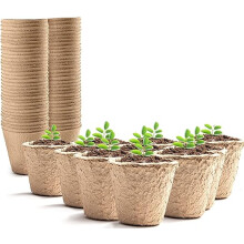 KEPLIN 96 Piece Round Biodegradable Organic Fibre Seedling Pots for Plant Cultivation Compostable Containers Easy to Transplant Ideal for Garden