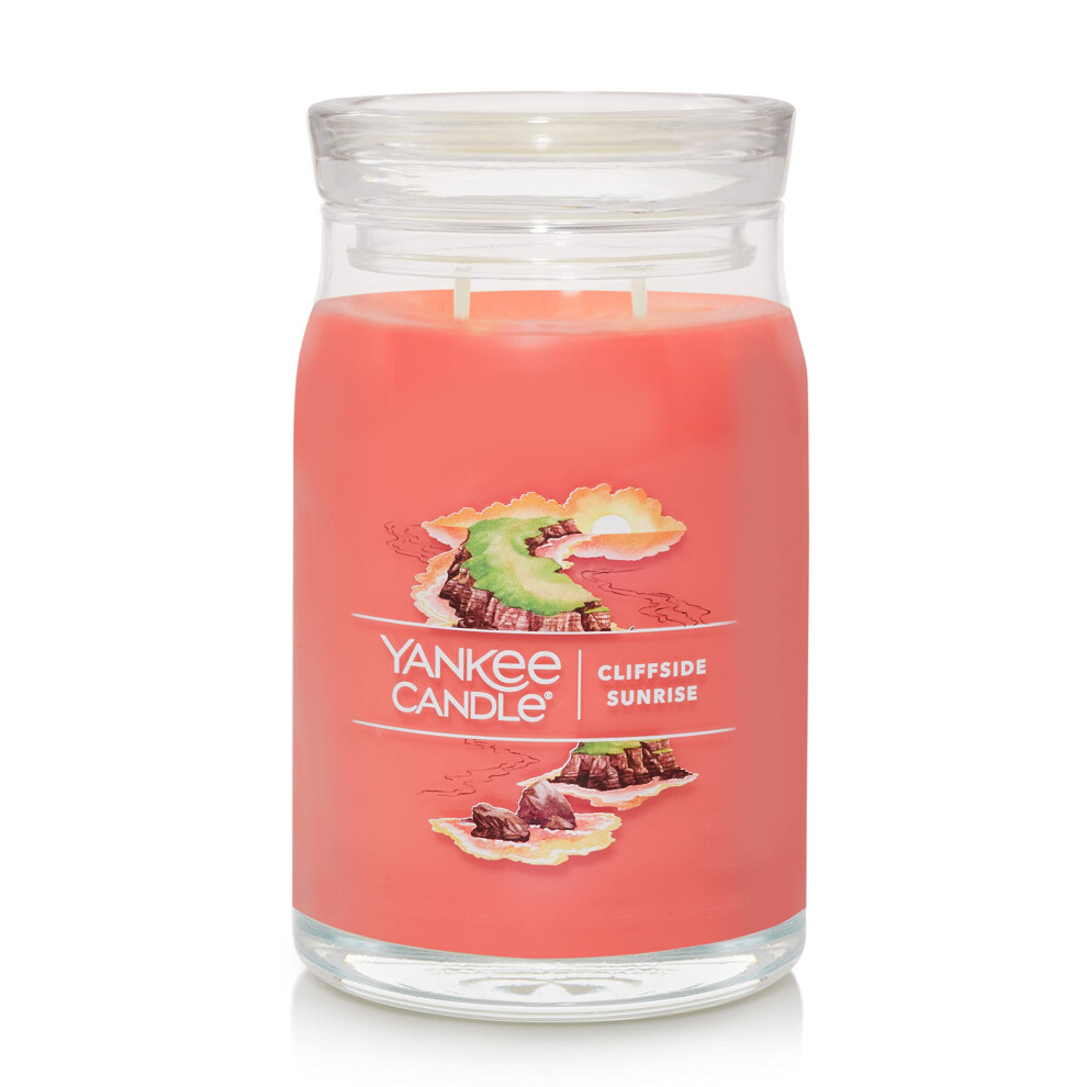 Yankee Candle Cliffside Sunrise Scented Signature 20oz Large Jar 2-Wick Candle Over 60 Hours Of Burn Time