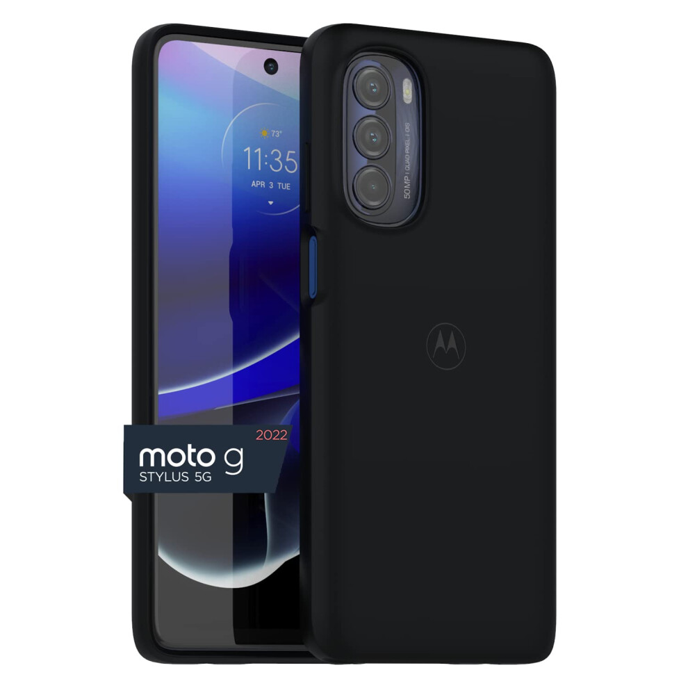 Motorola Moto G Stylus 5G 2022 Slim Fit Protective Case - Black  Shock Absorbing  Camera Protector