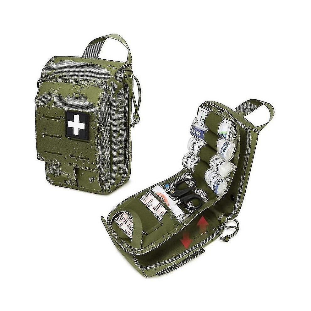 Green (Green) Tactical First Aid Kit Medical Bag Edc Pouch Emergency Camping Survival Tool Pack Outdoor Flashlight Tourniquet