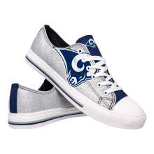 FOCO Los Angeles Rams NFL Womens Glitter Low Top Canvas Shoes - 7