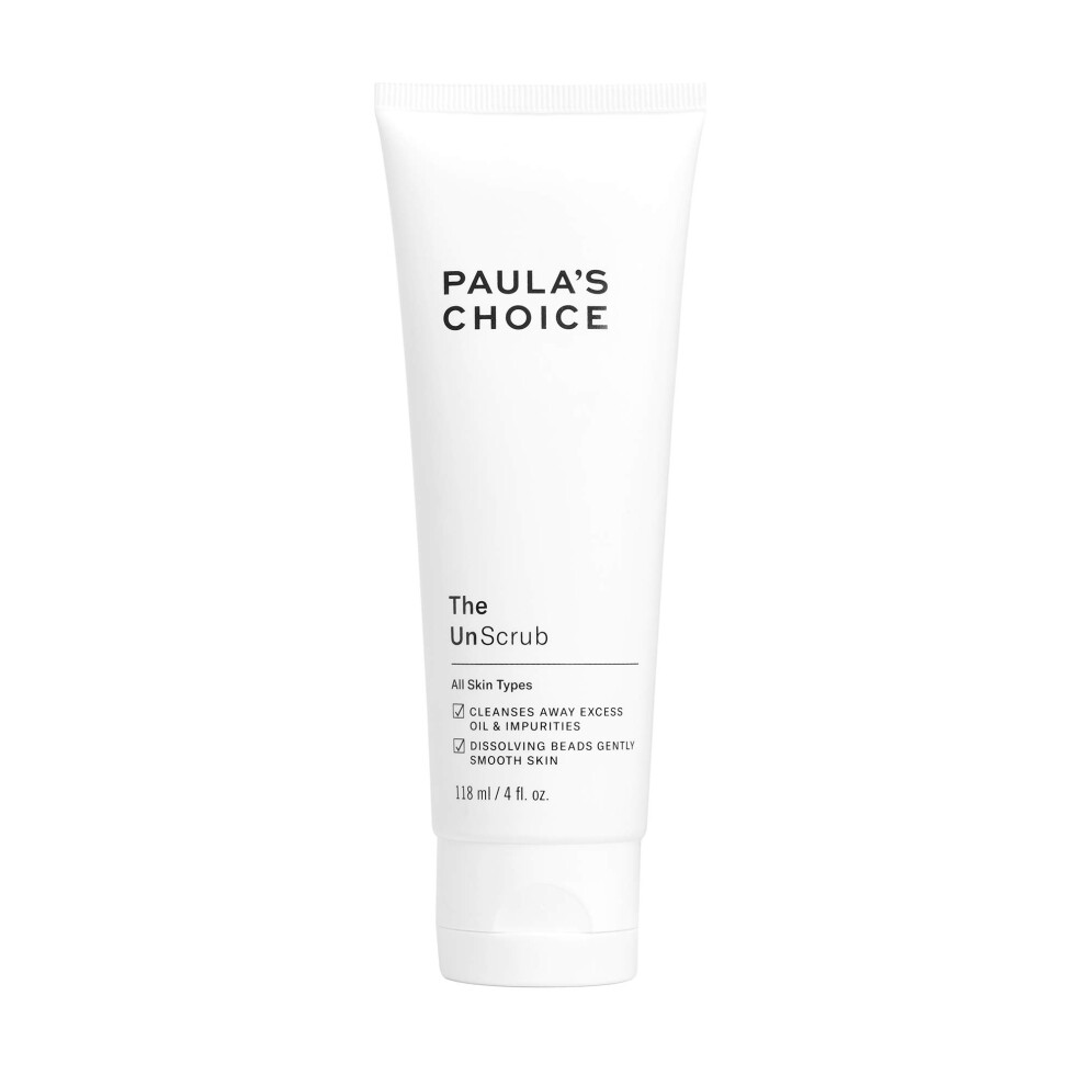 Paula's Choice The UnScrub Cleansing Gentle Face Scrub  4oz Bottle  with Jojoba Beads  Vitamin E  & Green Tea