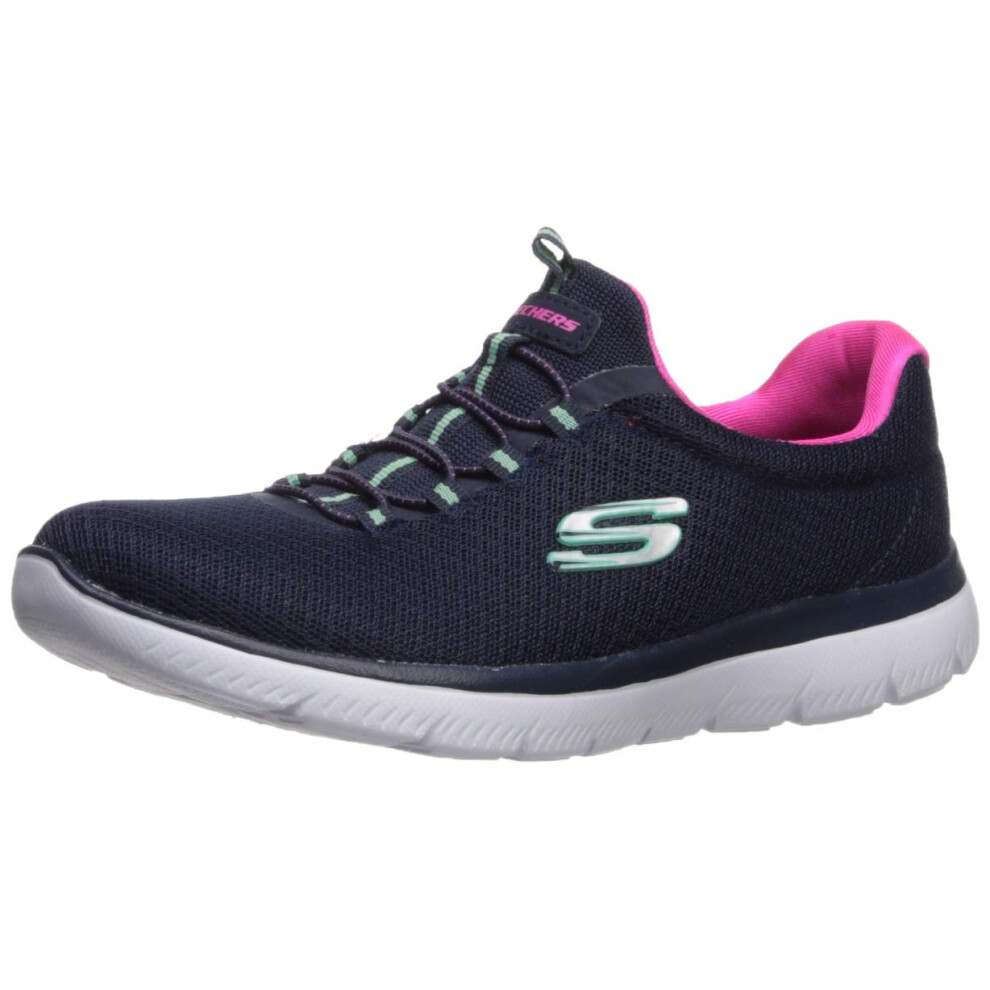 Skechers Women's Summits Sneaker Navy/Hot Pink 8.5