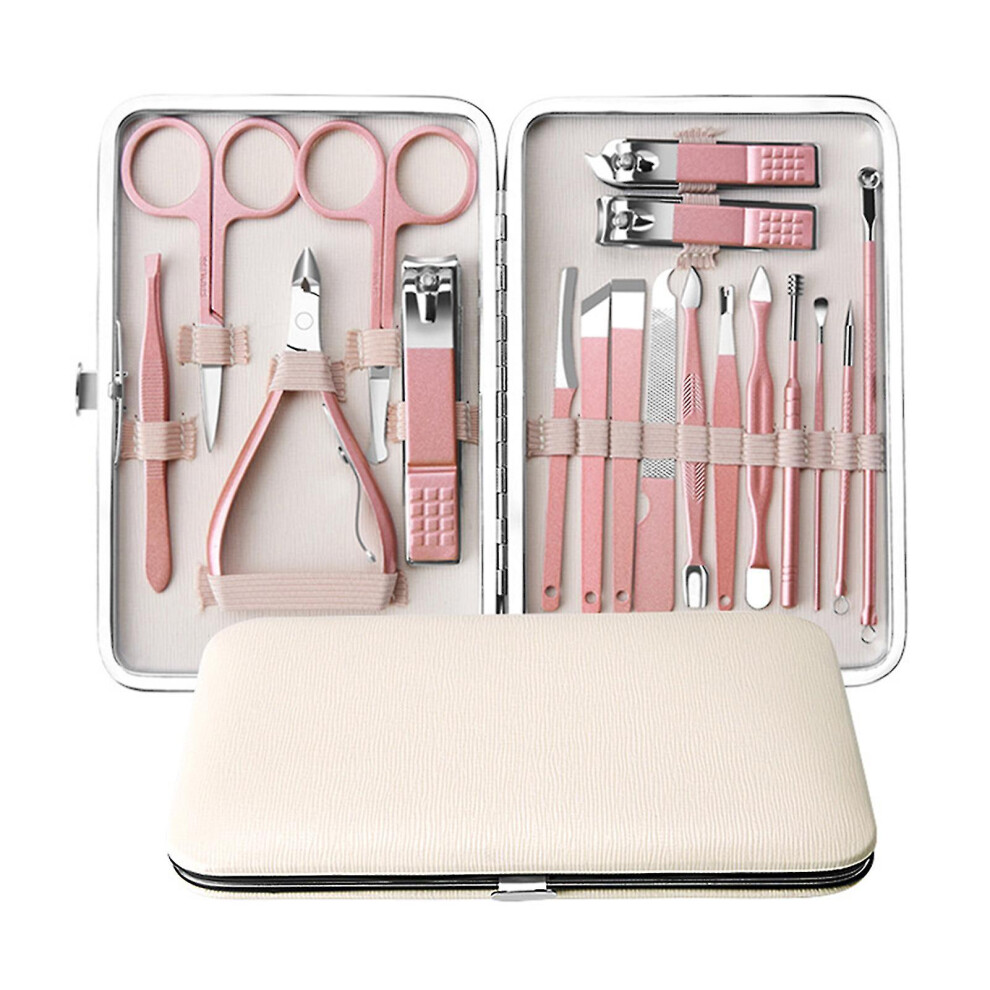 (Classic) 18pcs/set Nail Clippers Stainless Steel Professional Pedicure Manicure Tools Kit