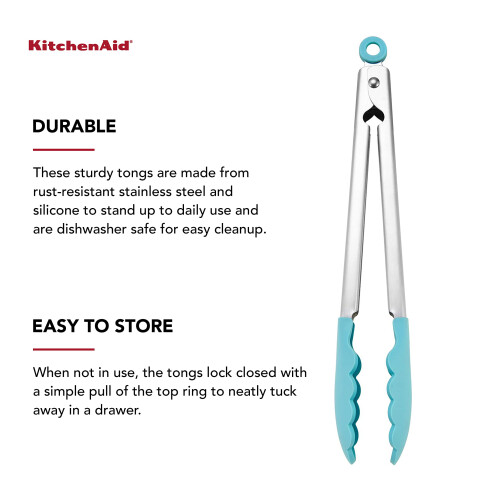 KitchenAid Kitchenaid silikone vippede rustfrit stål tang 12 tommer aqua himmel 1