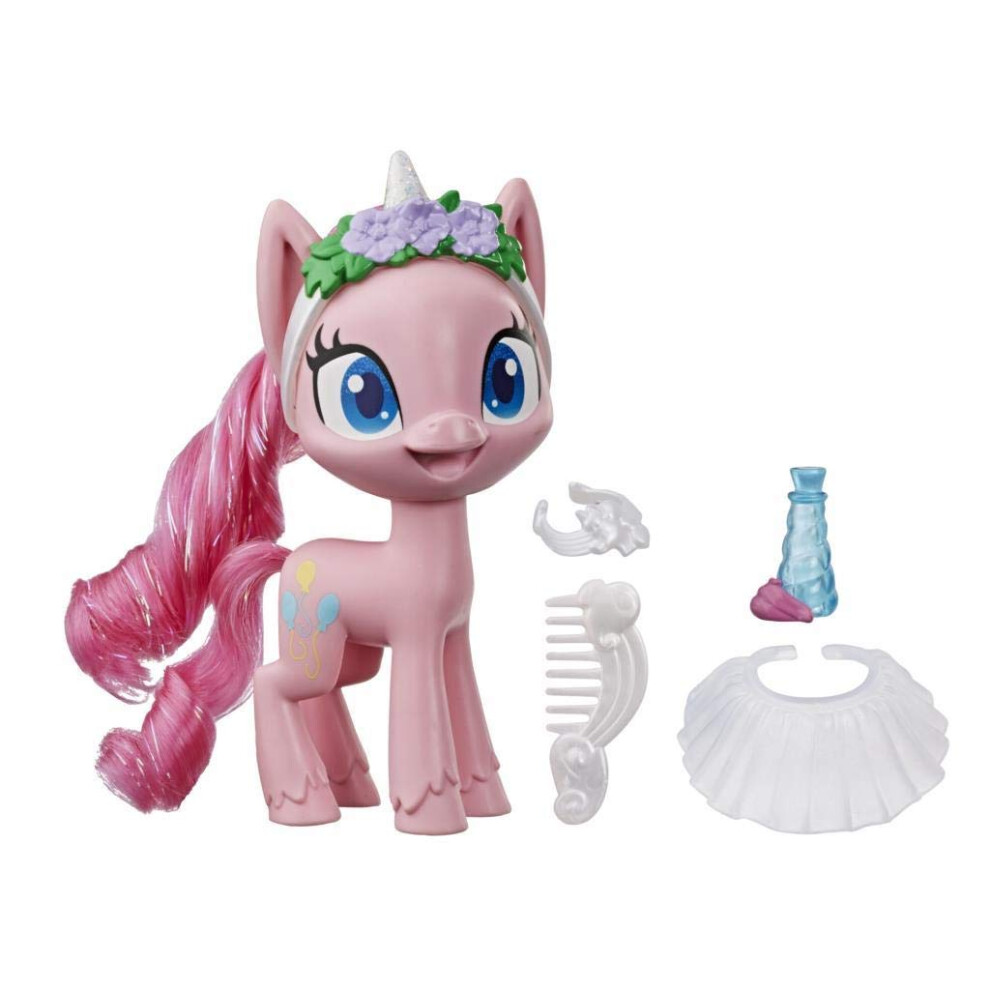 My Little Pony Pinkie Pie Potion Dress Up Figure - 5-Inch Pink Pony Toy With Dress-Up Fashion Accessories Brushable Hair And Comb