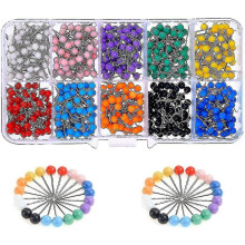 500pcs Round Head Pin,stainless Steel Needle 10colors Plastic Push Pin