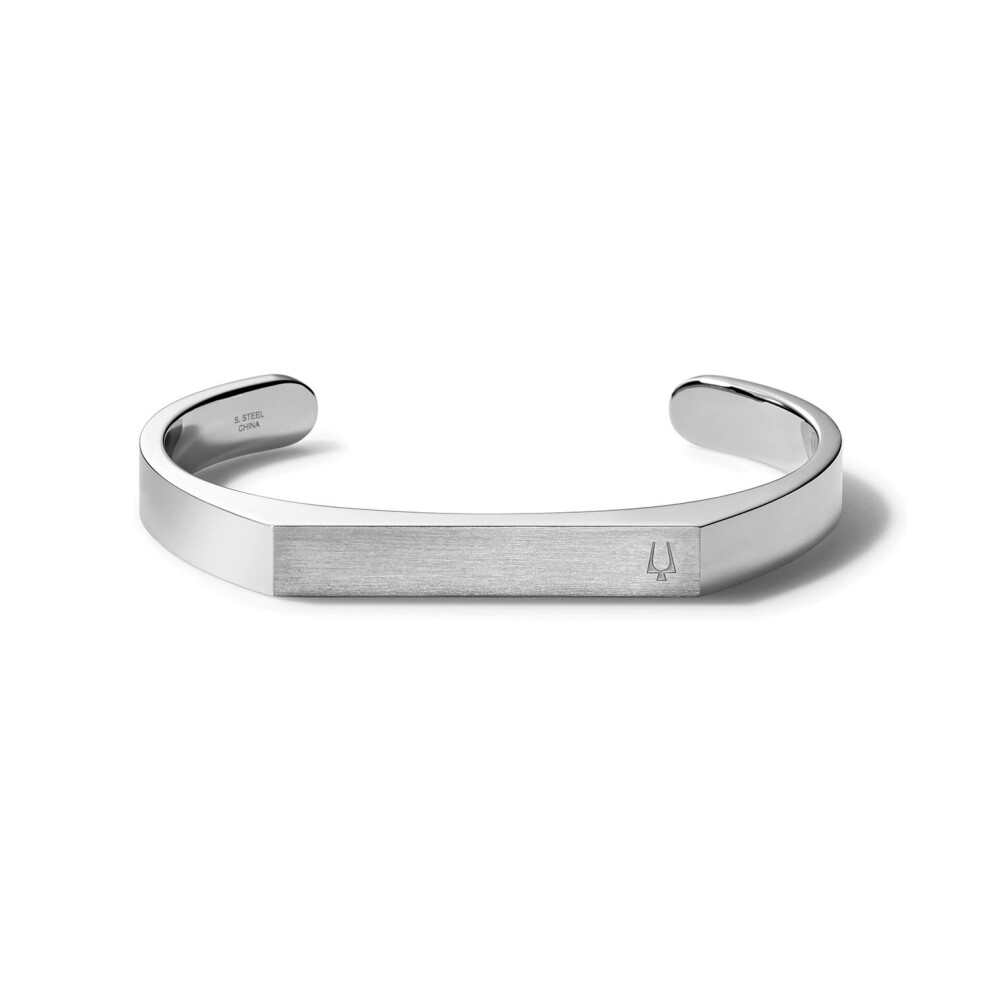 Bulova Men's Classic Stainless Steel Cuff Bracelet  Size: Medium  Style: J96B012M Silver-Tone