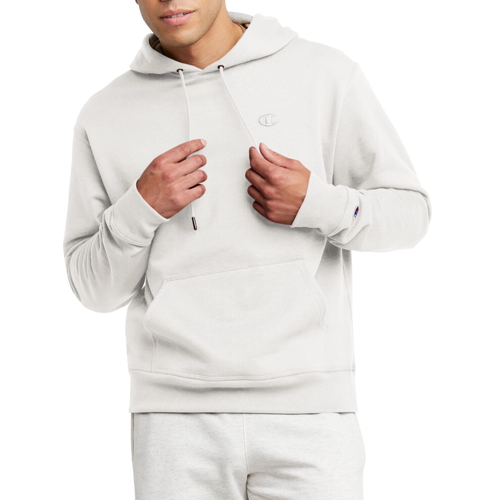 Champion Powerblend Fleece Comfortable Hoodie Sweatshirt For Men Reg. Or Big & Tall White