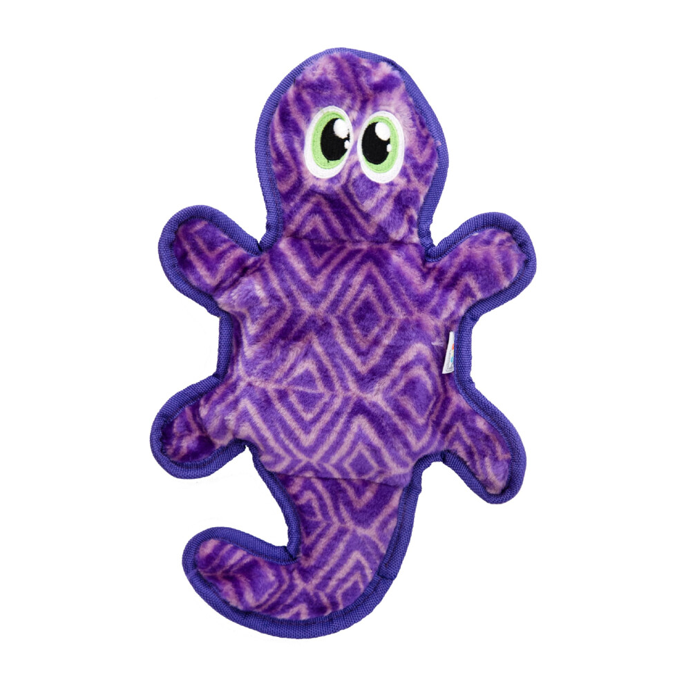 Outward Hound Durablez Tough Plush Squeaky Dog Toy Gecko Purple Medium