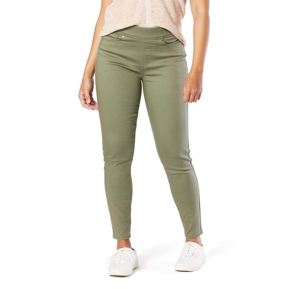 Levi Strauss Signature Gold Women's Totally Shaping Pull-on Skinny Jeans Available In Plus Size Deep Lichen Green 28 Short