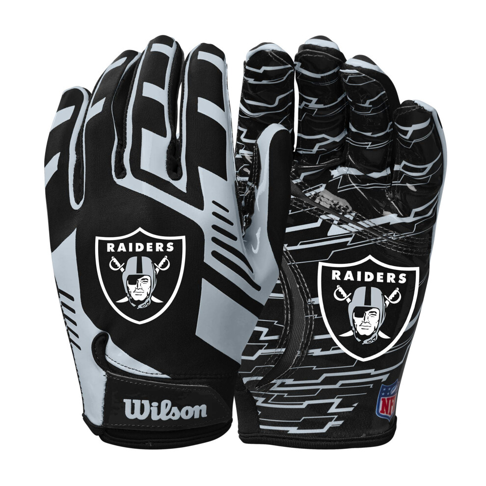 Wilson NFL Stretch Fit Football Gloves - Youth Las Vegas Raiders