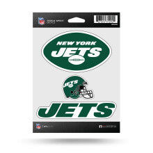 Rico Industries NFL New York Jets Die Cut Triple Spirit Foaie de autocolante marime unica, 3 piese