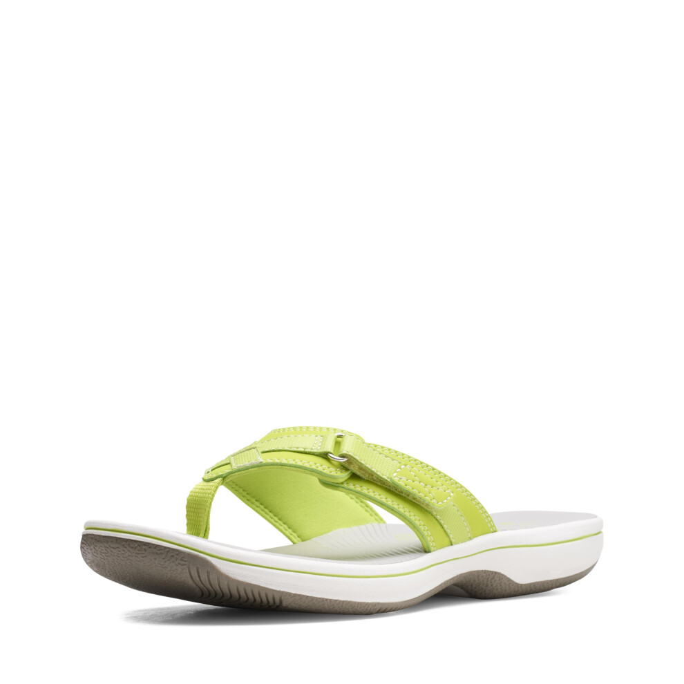 Clarks Women's Breeze Sea Flip-Flop Lime Synthetic 12