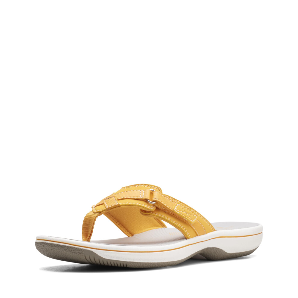 Clarks Women's Breeze Sea Flip-Flop Burnt Yellow Synthetic 12