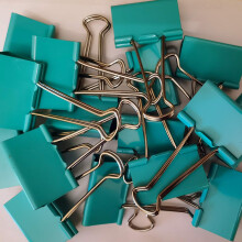 Store bindeklips gr?n farve (en smule bl?lig) 2"""" / 2 tommer / 50 mm en lille smule ridse Jumbo (store) papirclips (6 STK gr?n)