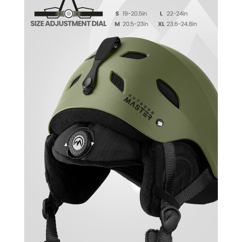 OutdoorMaster Kelvin Casco da sci - Casco da snowboard per uomo, donna e ragazzo Verde M 1