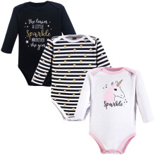 Hudson baby unisex baby bomuld langærmet bodysuits gnist enhjørning 6-9 måneder