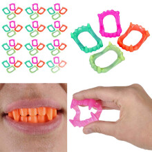 The Dreidel Company Halloween Neon Fangs Denti Costume Divertente Travestimento Gioco di Finzione Decorazione Confezione da 48