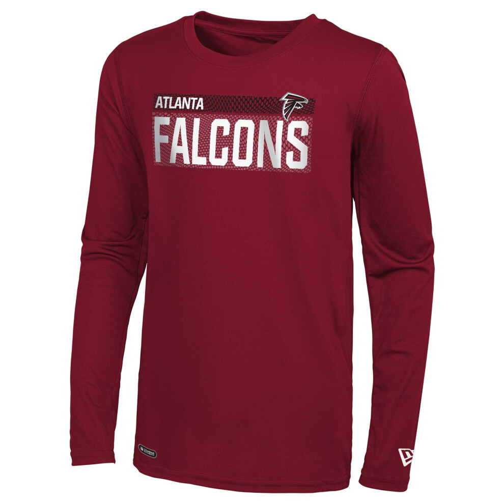 New Era NFL Men's Measured Dri-Tek Long Sleeve T-Shirt Adult Pro Football Tagless T-Shirt Atlanta Falcons Medium