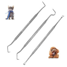 Professional Dental Tools, Dog Teeth Scaler And Scraper Stainless Steel Tartar Remover, 3 Pack Stainless Steel Dog Teeth Cleaning Tools