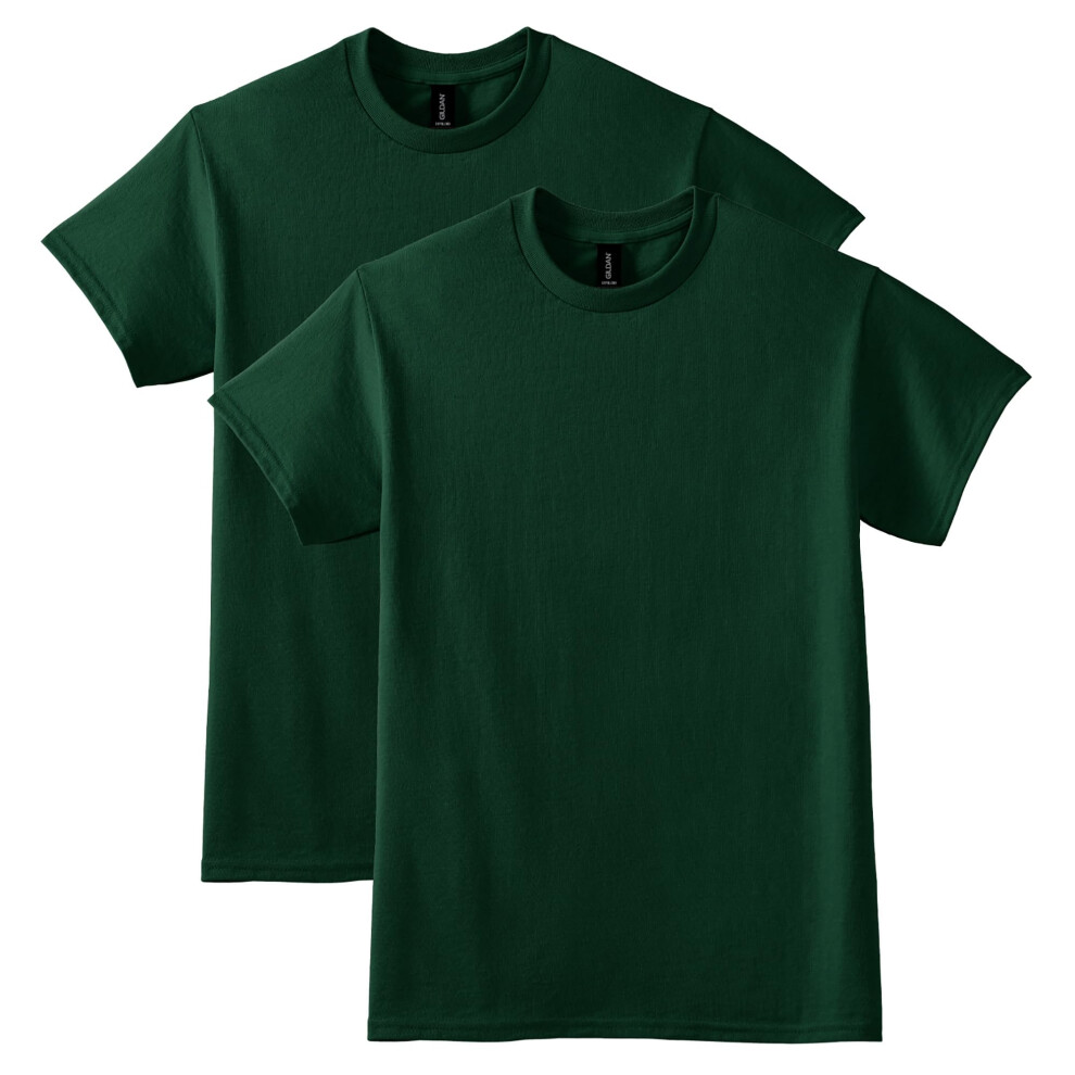 Gildan Unisex Adult Dryblend T-shirt Style G8000 Multipack Forest Green 2-pack X-Large US